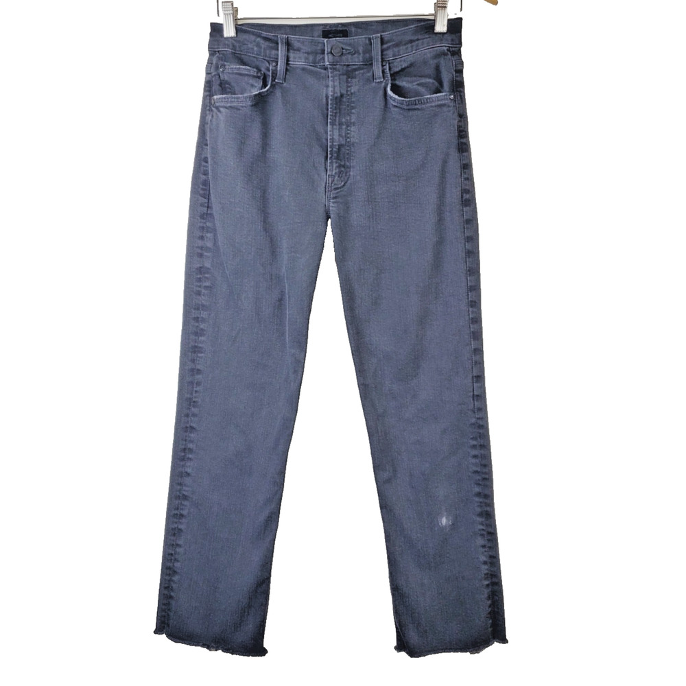 MOTHER The High Waisted Rider Ankle Jeans Womens 27 Not Guilty Wash Black